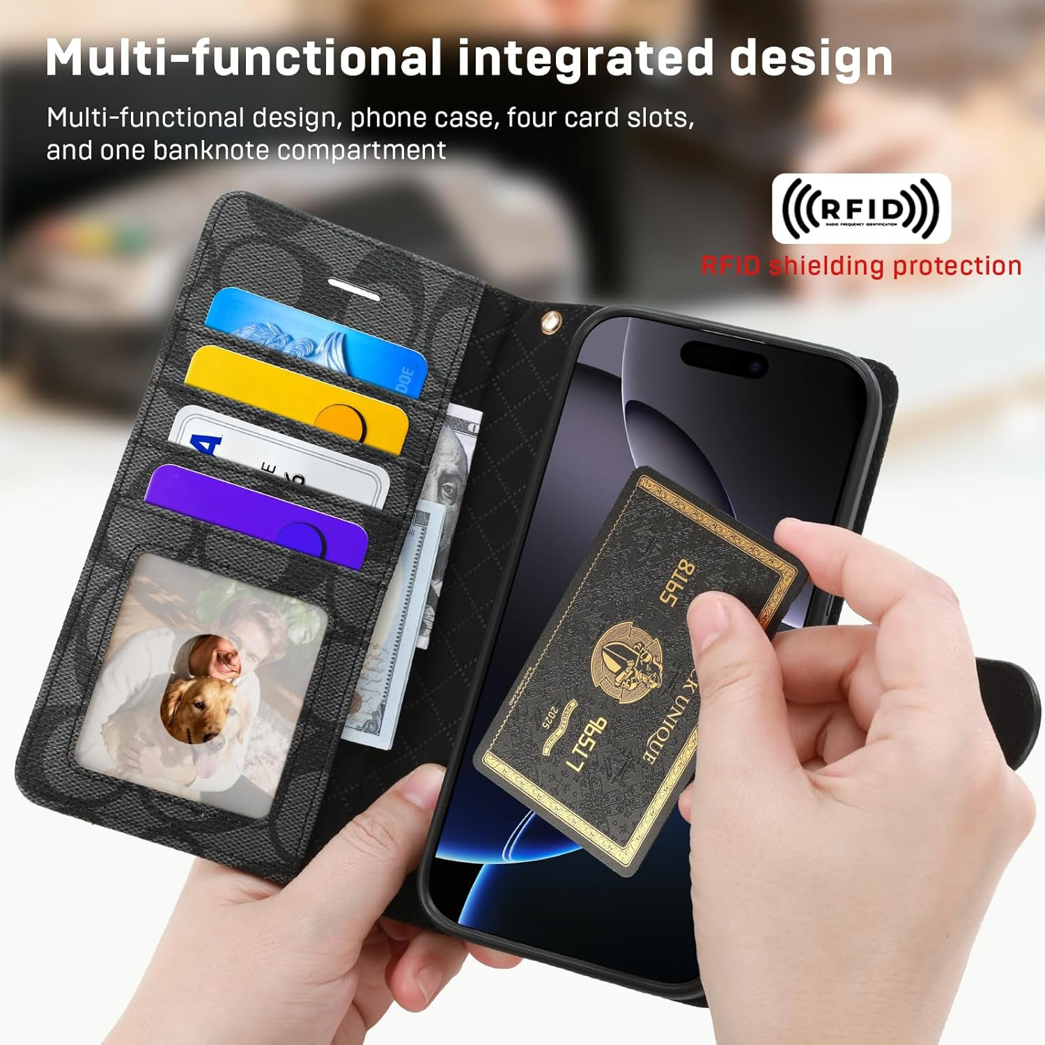 Luxury Designer Wallet Case for Iphone 16 Pro Max, Magnetic Detachable Cover wit