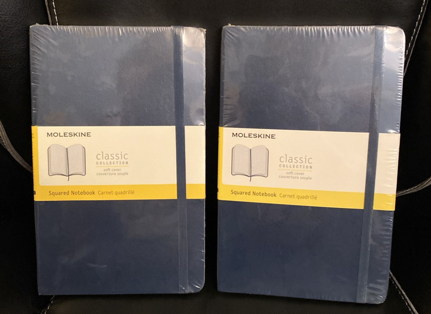 Lot of 2- Moleskin, Soft Cover, Large (5″ x 8.25″) Squared/Grid, Sapphire Blue