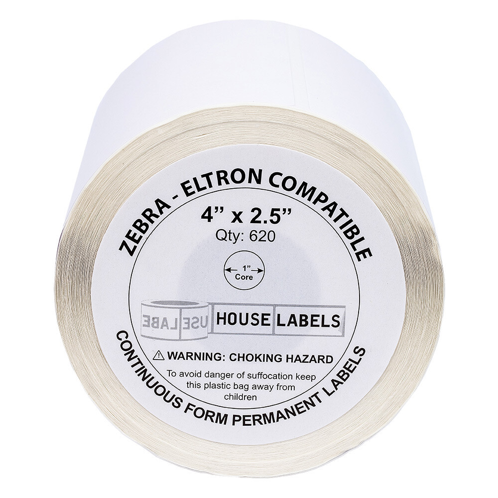 ZEBRA / ELTRON 4×2.5 (4″ x 2-1/2″) Direct Thermal Labels – (1) Roll of 620