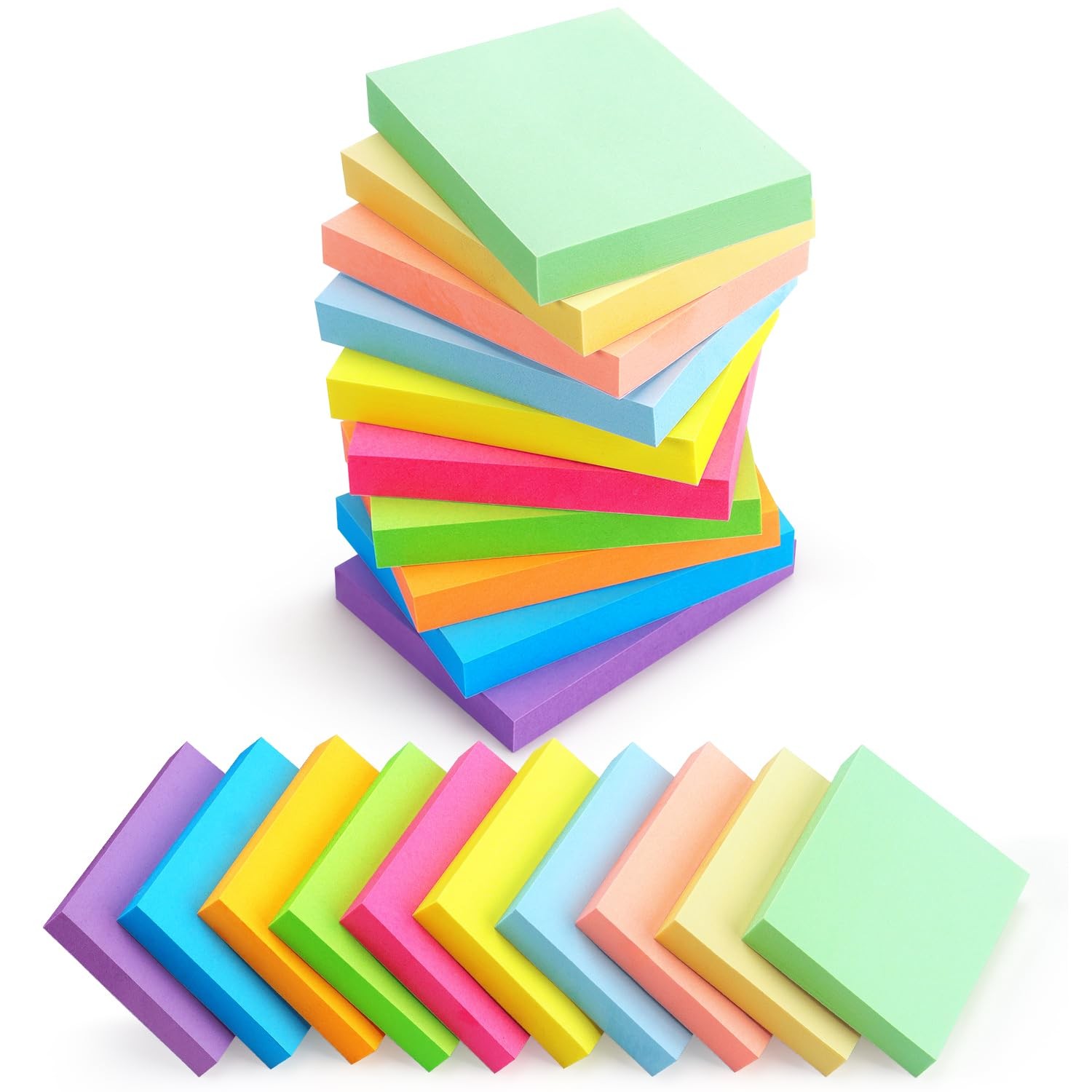 20 Pads Post It Notes 10 Colors 1.5 x 2 Inches Small Post It Notes 100 Sheets…