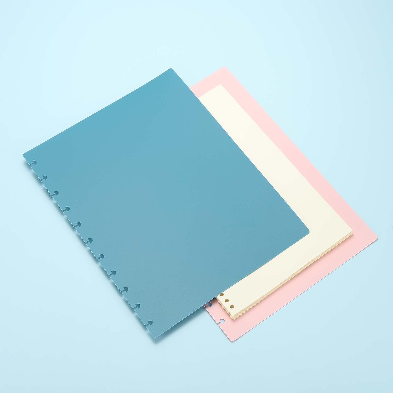 4 Pair Discbound Notebook Cover, Junior Size Planner Cover, Sky Blue