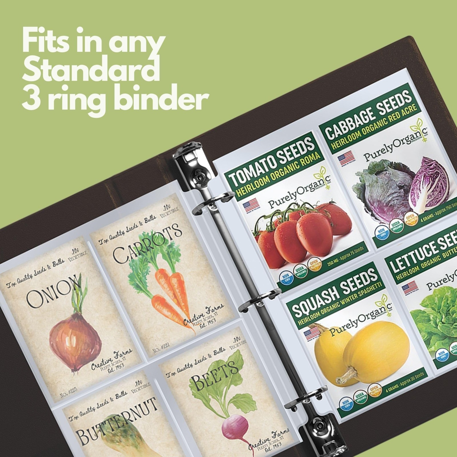 Seed Storage Organizer Sleeves 100 Pockets 25 Pack 3.5×5 Heavy Duty