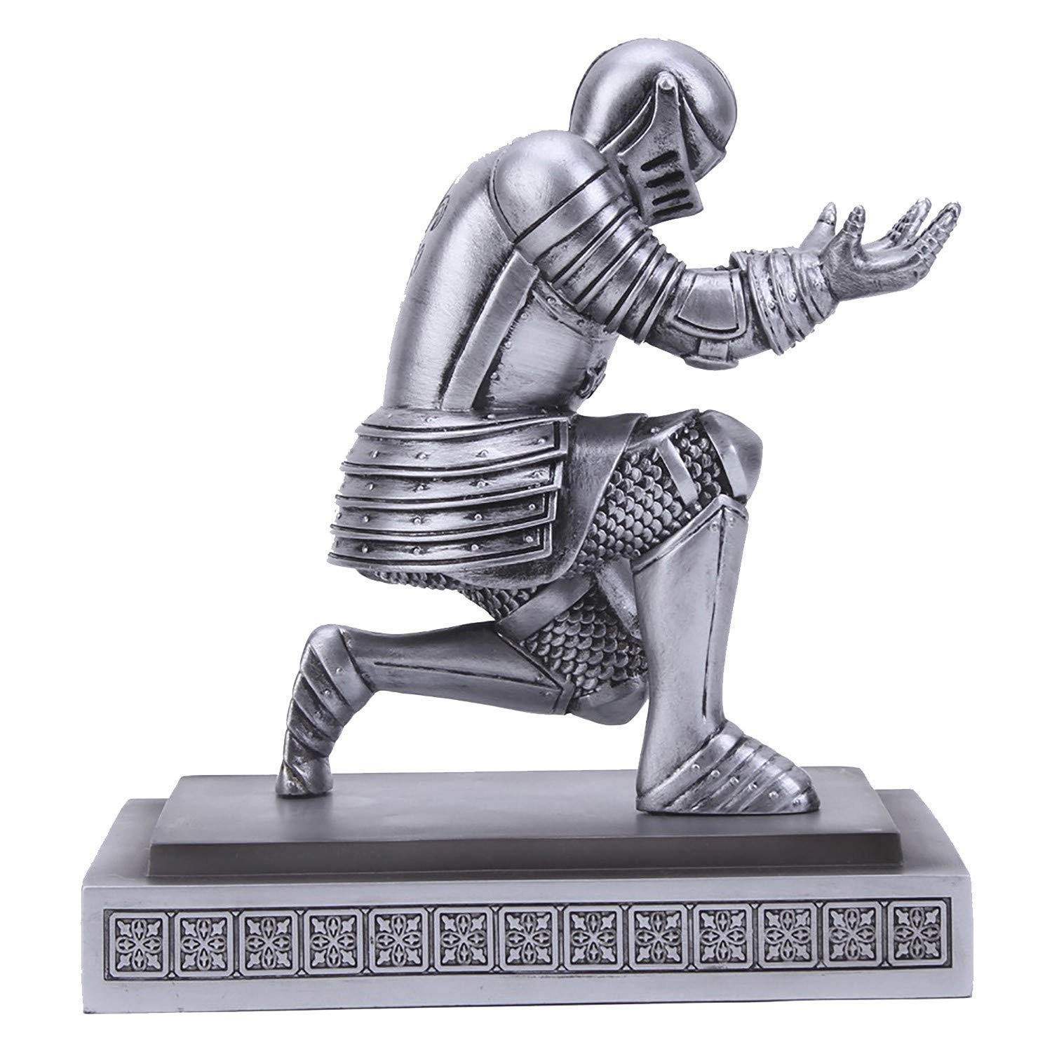 XMXIAYUN Knight Pen Holder Stand with a Pen, Personalized Desk Silver