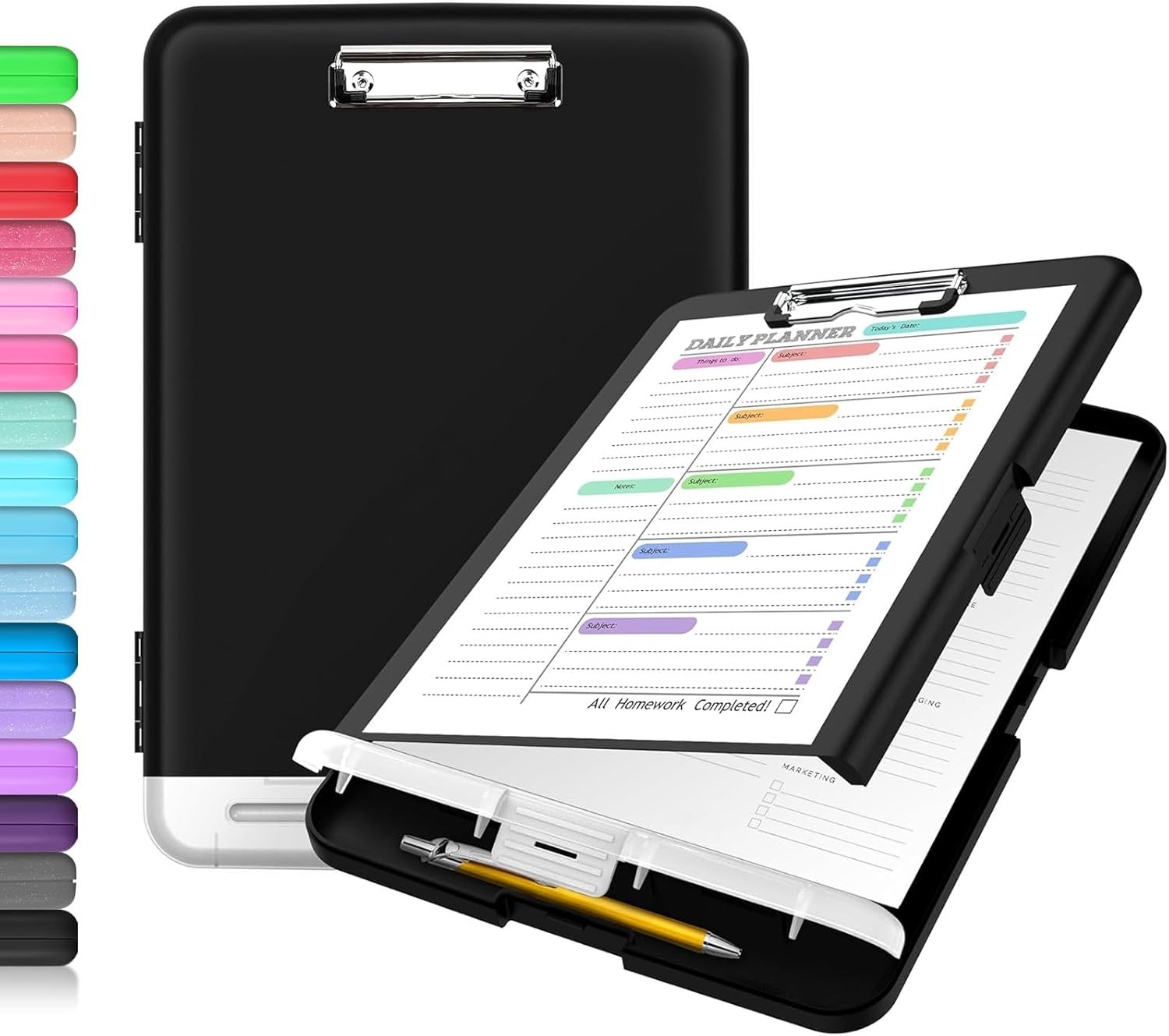 Clipboard with Storage, High Capacity Nursing Clip Board 8.5 X 11, Pen Holder