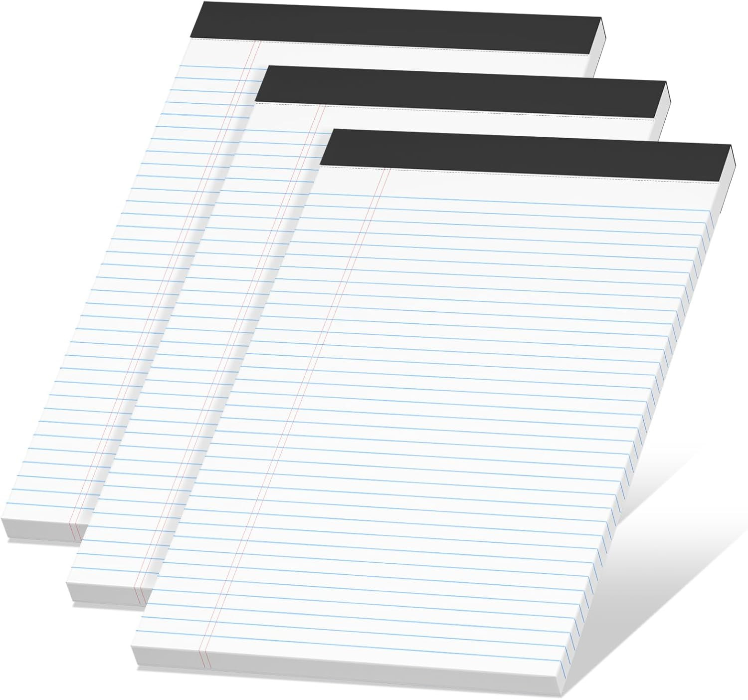 White Legal Pads 8.5 X 11 Narrow Ruled, 3 Pack Notepads College Ruled Pads of P