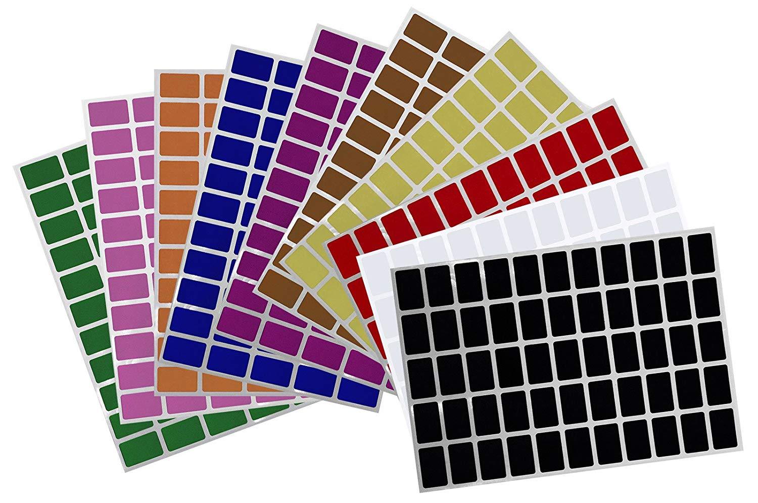 Rectangular Removable Color Coding Labels 25.5mm x 16mm Price Tag Art Stickers