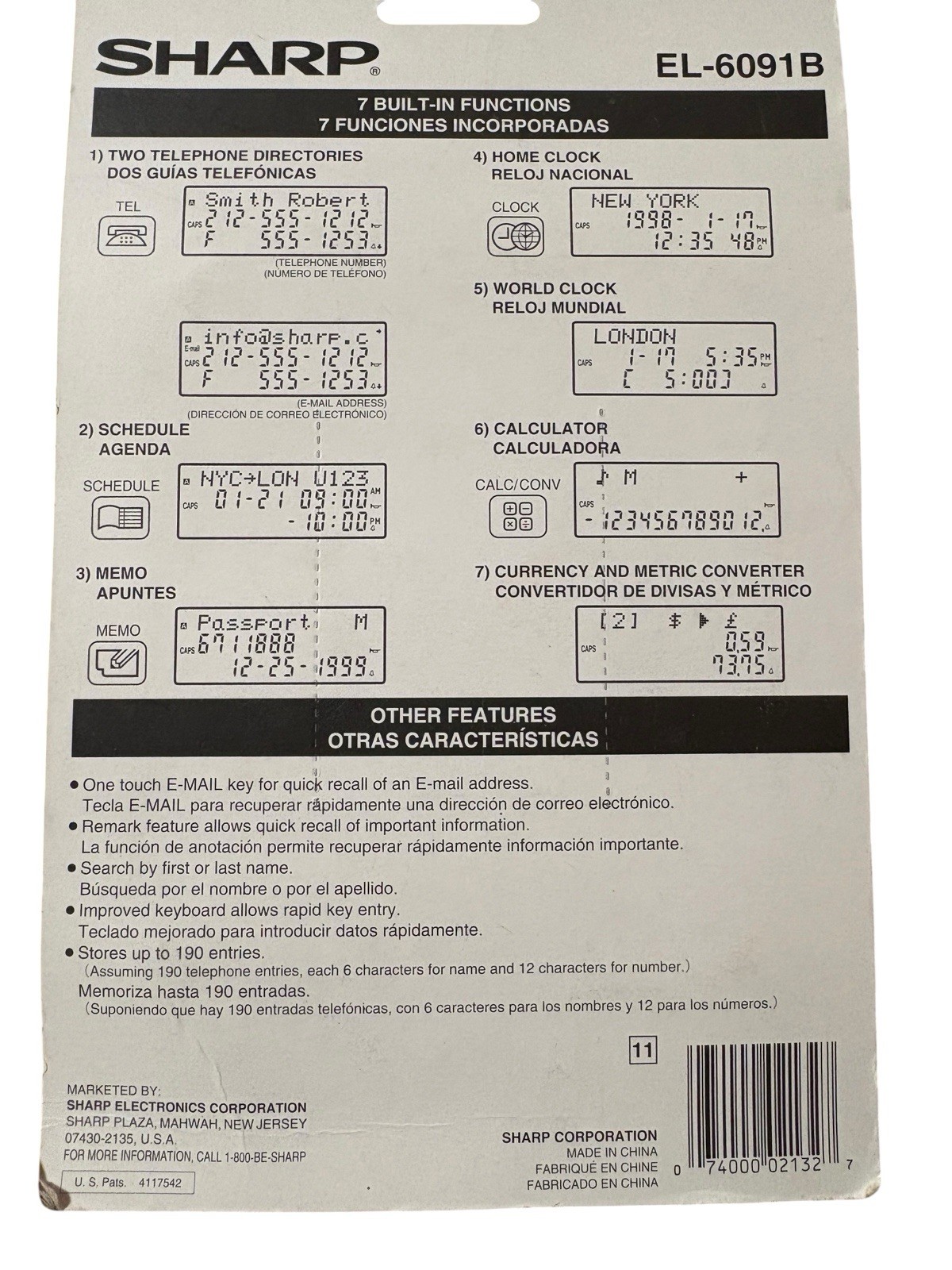 New Sharp EL-6090B Electronic Organizer Memo Master Alarm 130 NEW SEALED