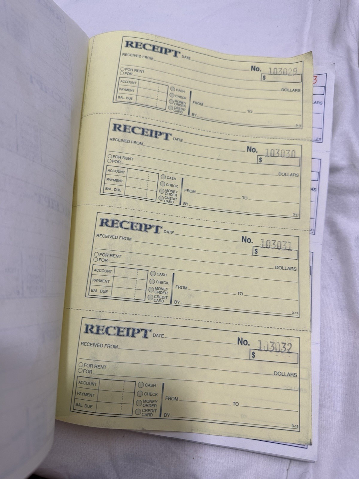 Adams Money and Rent Receipt Book 2-Part Carbonless, 7-5/8″ x 11″, Spiral Bent