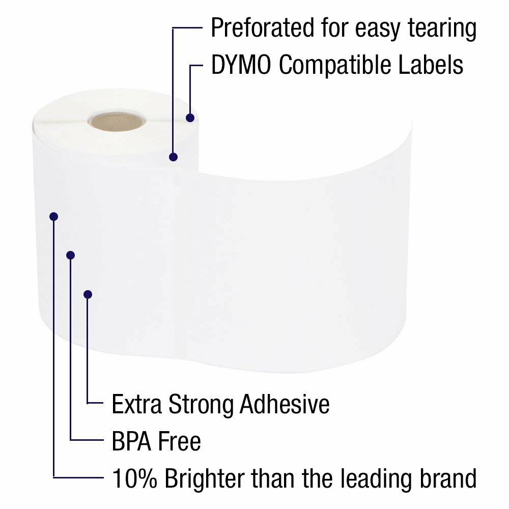 6 Rolls 220 DYMO 4XL Direct Thermal Shipping Labels 4″ x 6″ 1744907 Compatible