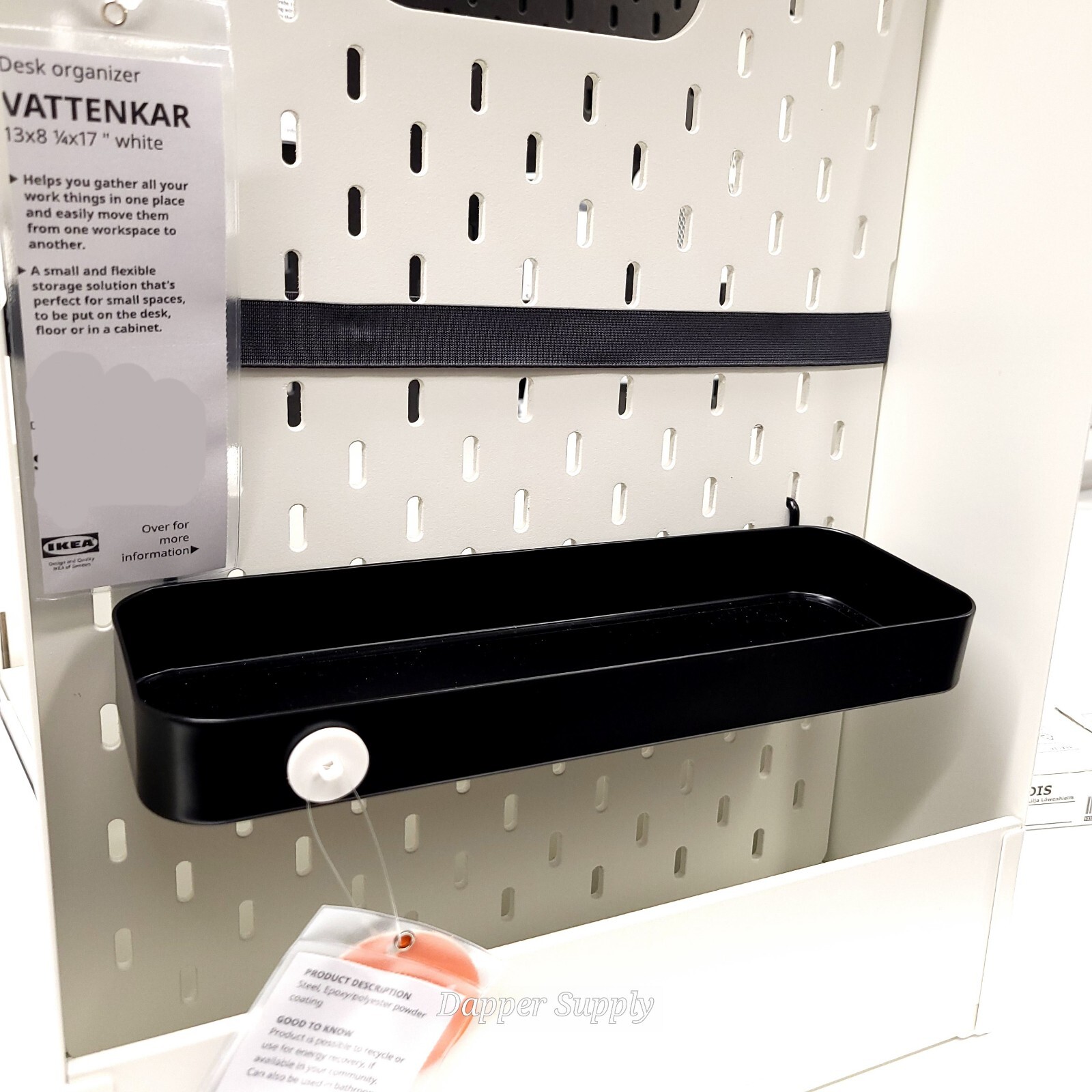 Ikea Skadis Pegboard Shelf Black Container New 11.5″ x 4.5″