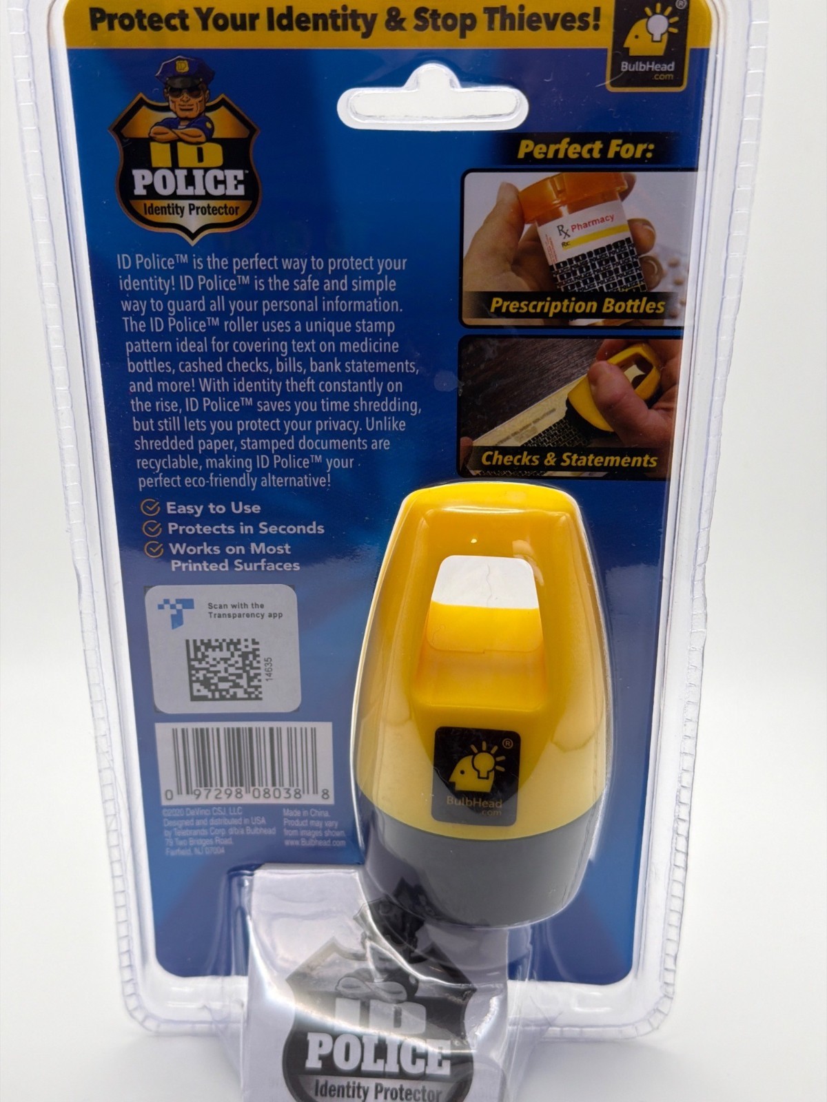 ID Police Identity Protector Stamp Roller – Easy-To-Use Tool For Masking Persona
