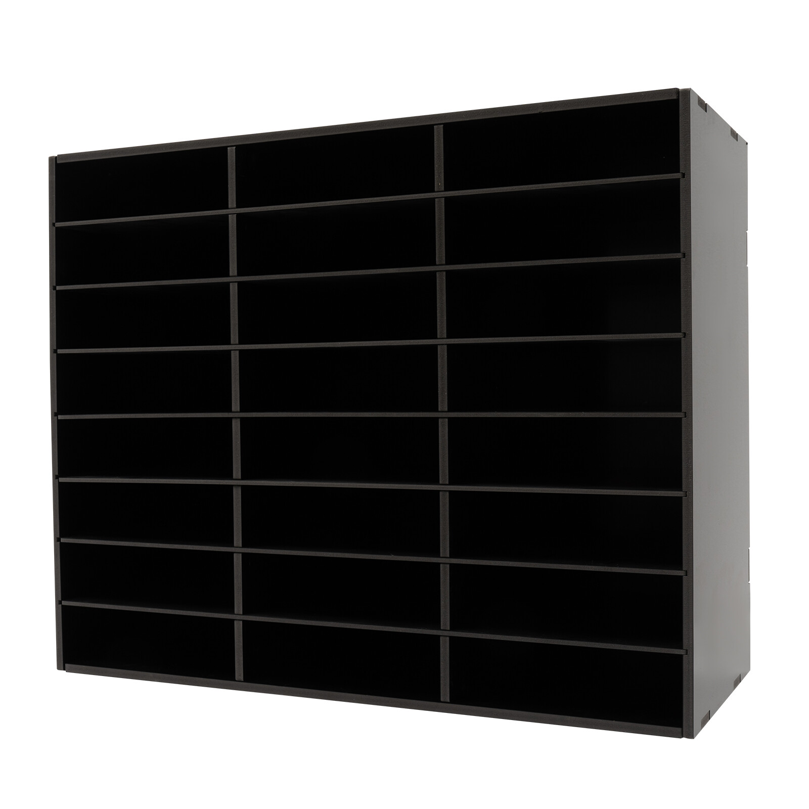 24 Compartments PVC Literature Organizer Desktop File Sorte Display Stand Black