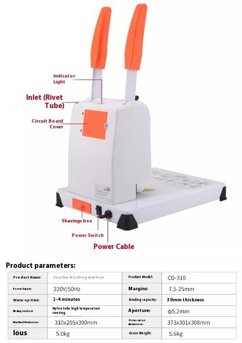 CD-310 Binding Machine for Financial Accounting Documents and Voucher Ledgers