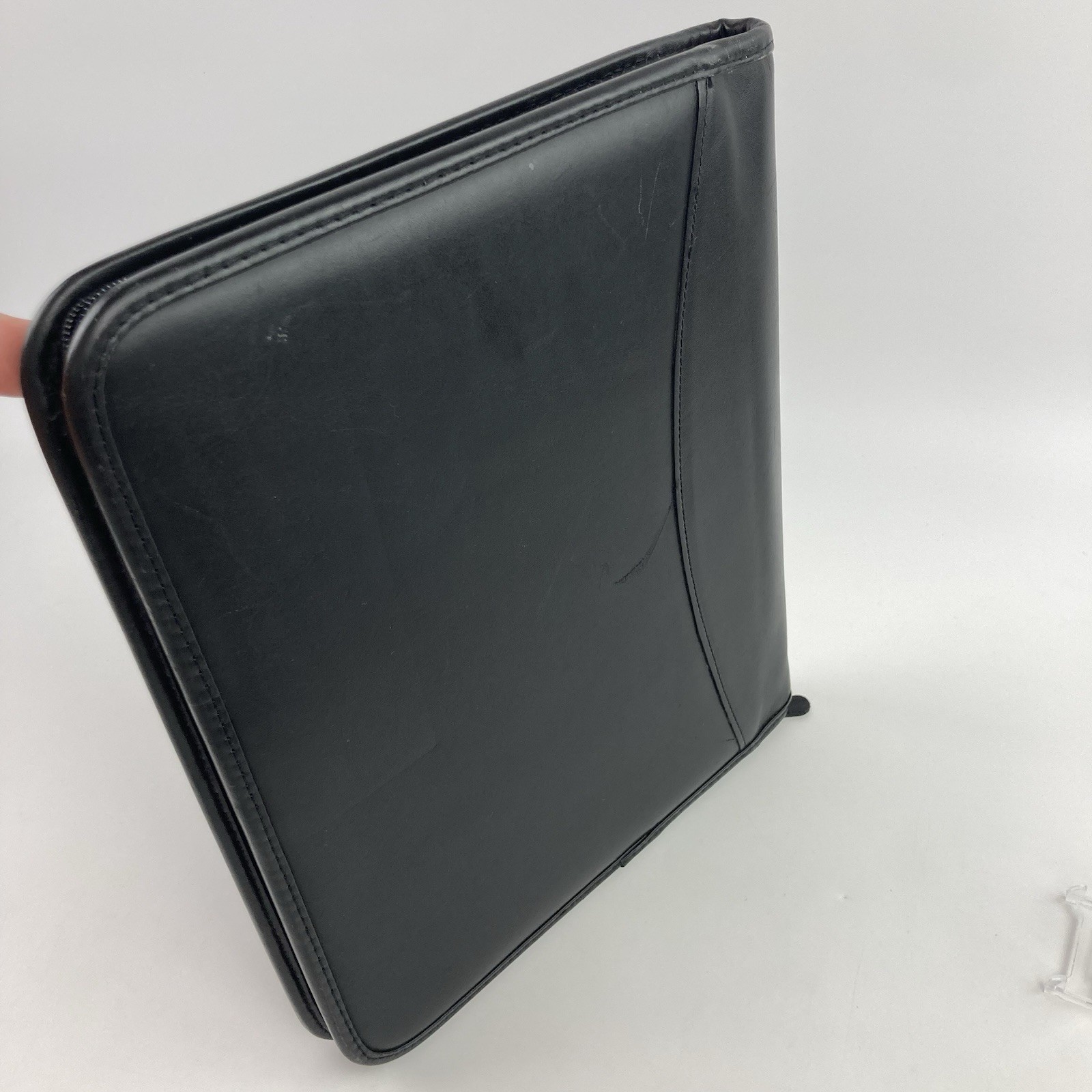 Levenger Ambi-Flex Black Leather Zip Portfolio 11”x13” Personalized Initials￼