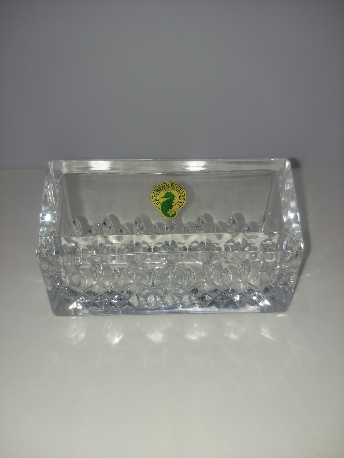 Waterford Crystal Lismore Luxe Business Card Holder Clear Diamond Cut Westover