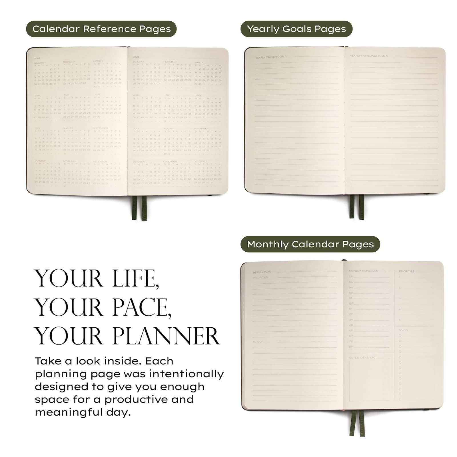 Anecdote Daily Planner w/ 2026-2027 Calendar | Start Anytime 26 Weeks Undated…