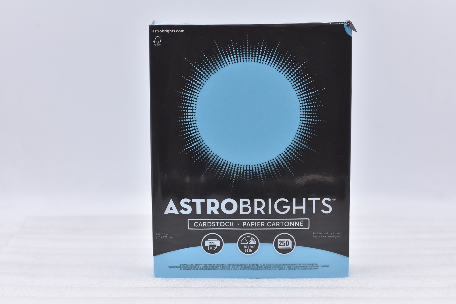 Astrobrights Color Paper, 8.5″ x 11″, 65lb Colored Cardstock – Lunar Blue