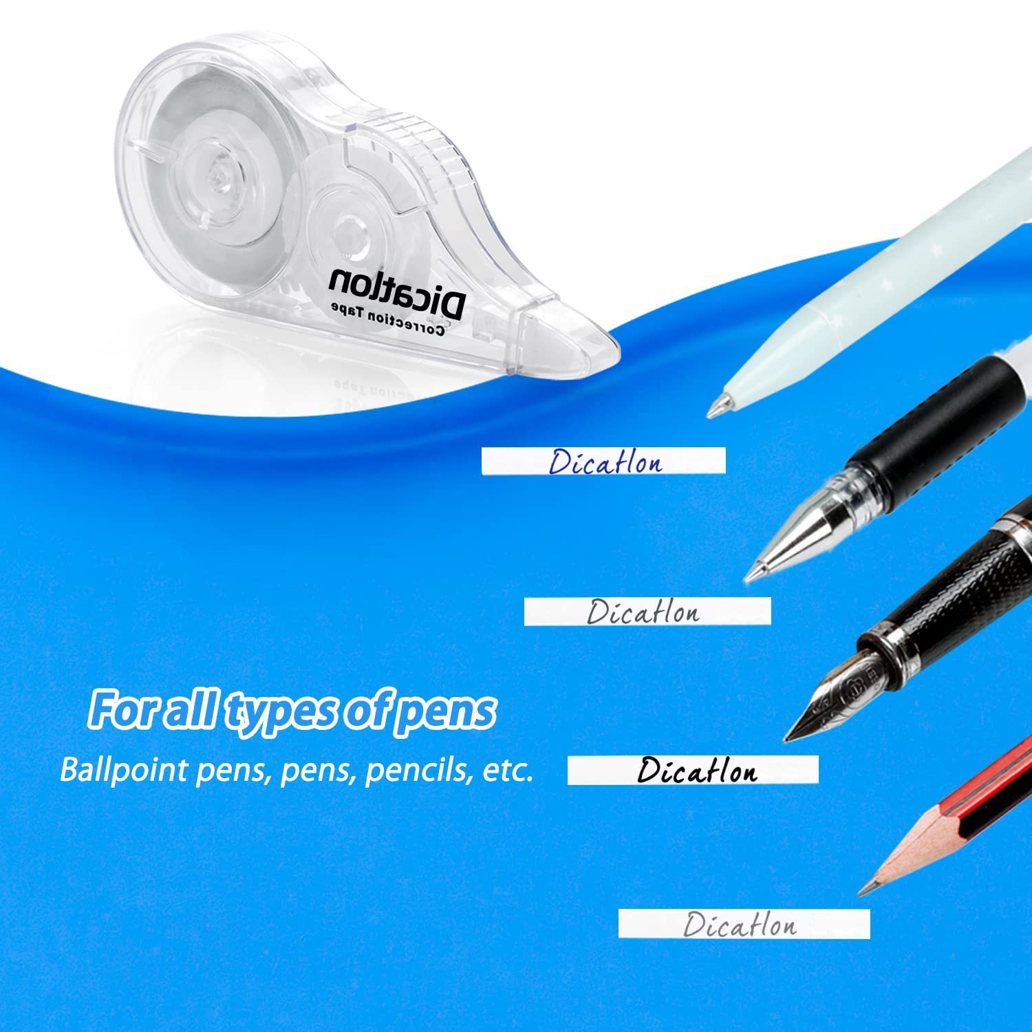 White Correction Tape 10 Pack, Easy Use Roller Applicator, Instant Dry, Jam F…