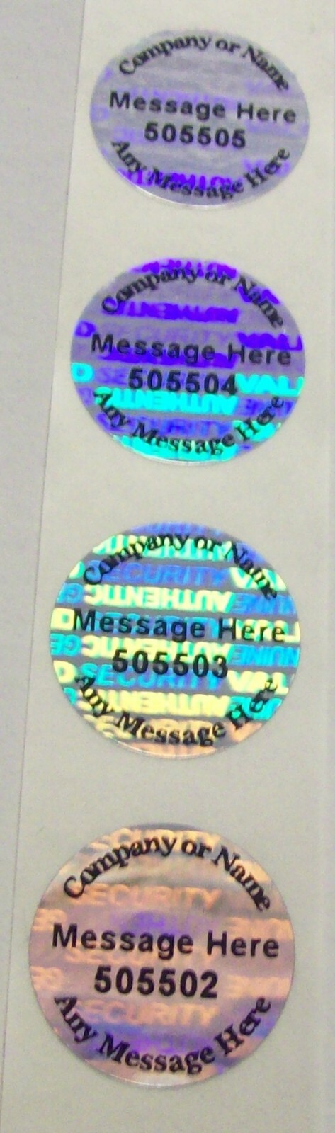 100 to 1000 Custom SVAG 20 mm Round Product Protection Hologram Stickers