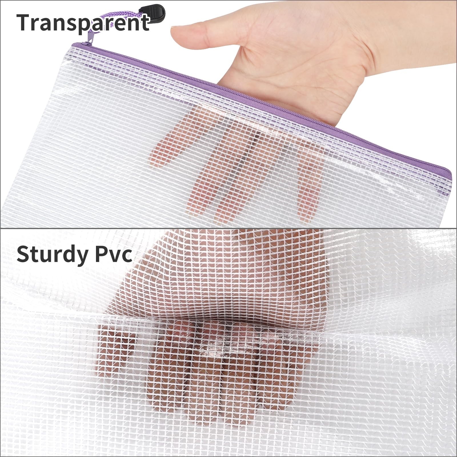 EOOUT 20pcs Mesh Zipper Pouch, Waterproof Zipper Bags, 8 Sizes Plastic Travel…