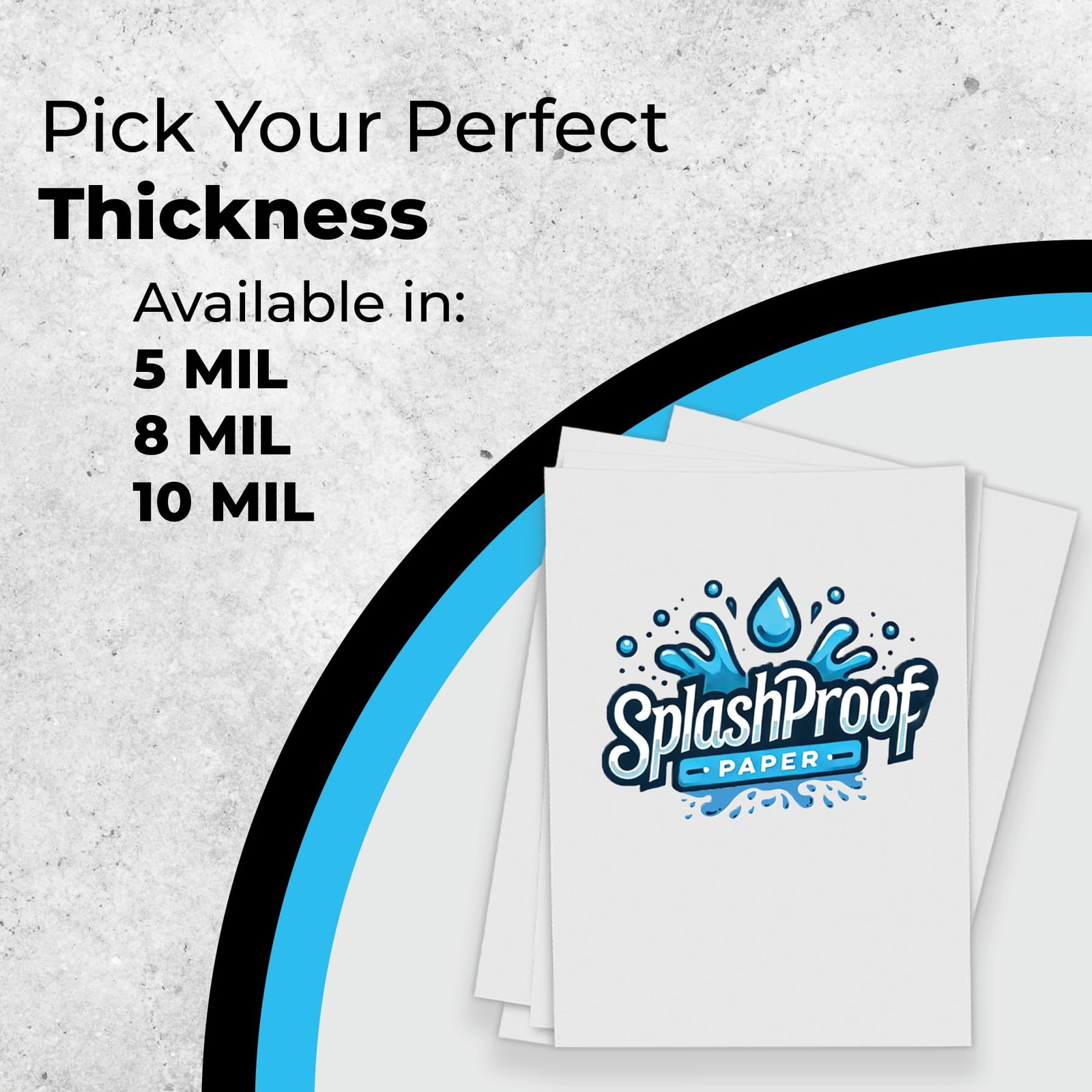 SplashProof Printer Paper – 8.5″ x 11″, 10 Mil Waterproof Paper, Laser White