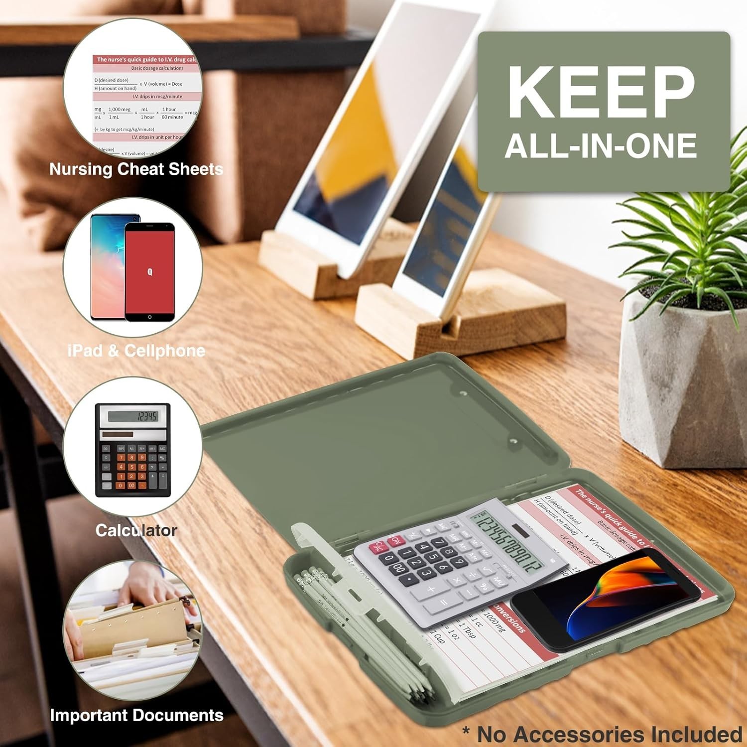 Sooez Clipboard with Storage 8.5×11, Pen Holder, A4/Letter/Legal, Office School