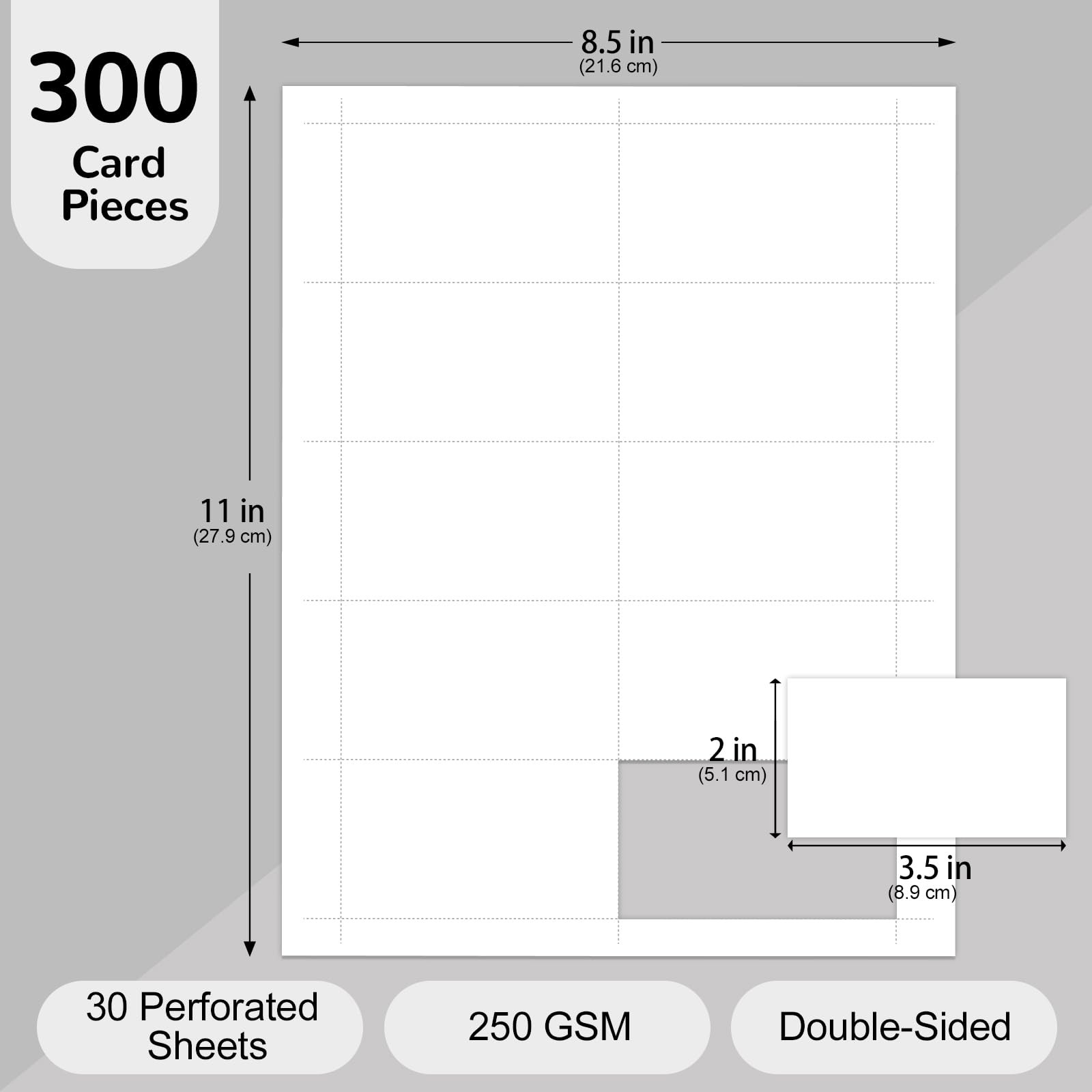1000 Pcs 100 Sheets Blank Business Card Paper for Inkjet Laser Printers