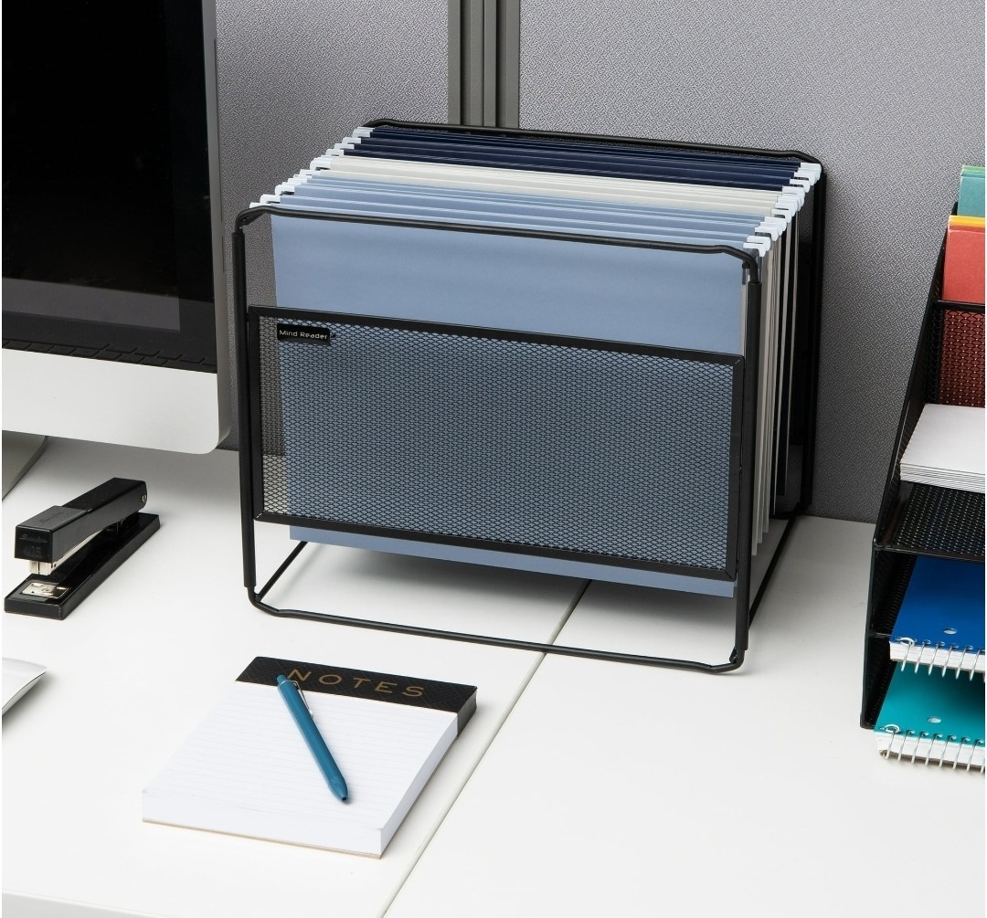 Hanging File Folder Organizers 2 Pack, Desktop, Storage, Office, Metal, Black
