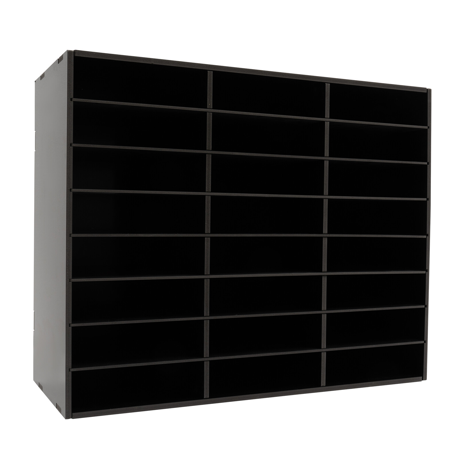 24 Compartments PVC Literature Organizer Desktop File Sorte Display Stand Black