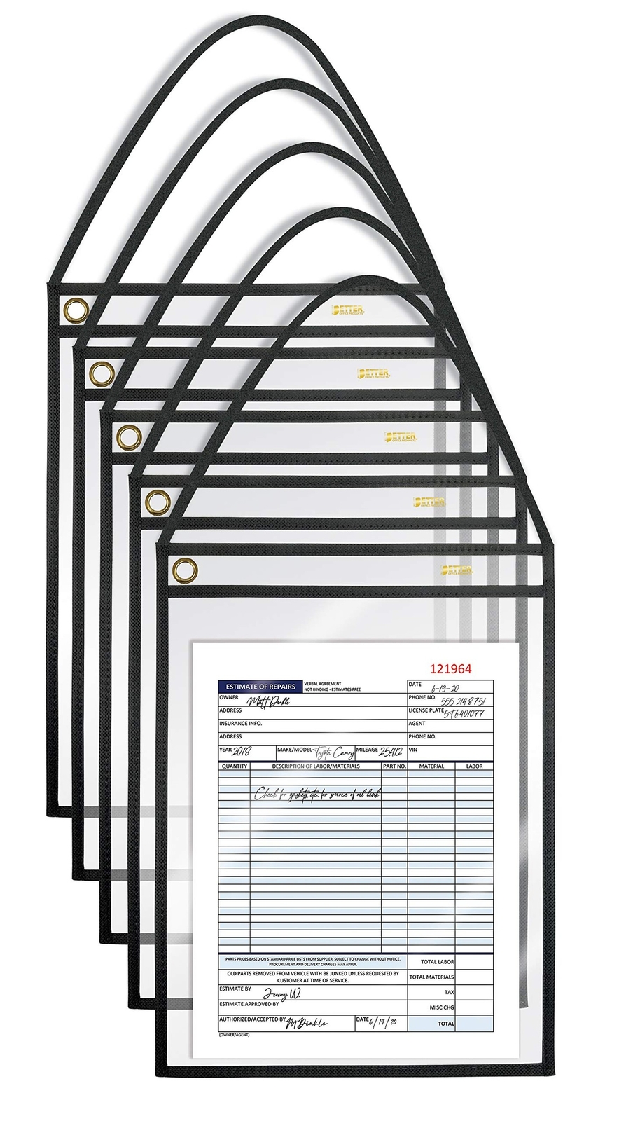 Better Office Products Shop Ticket Holders with Hanging Strap, 9 x 12 Inches,…
