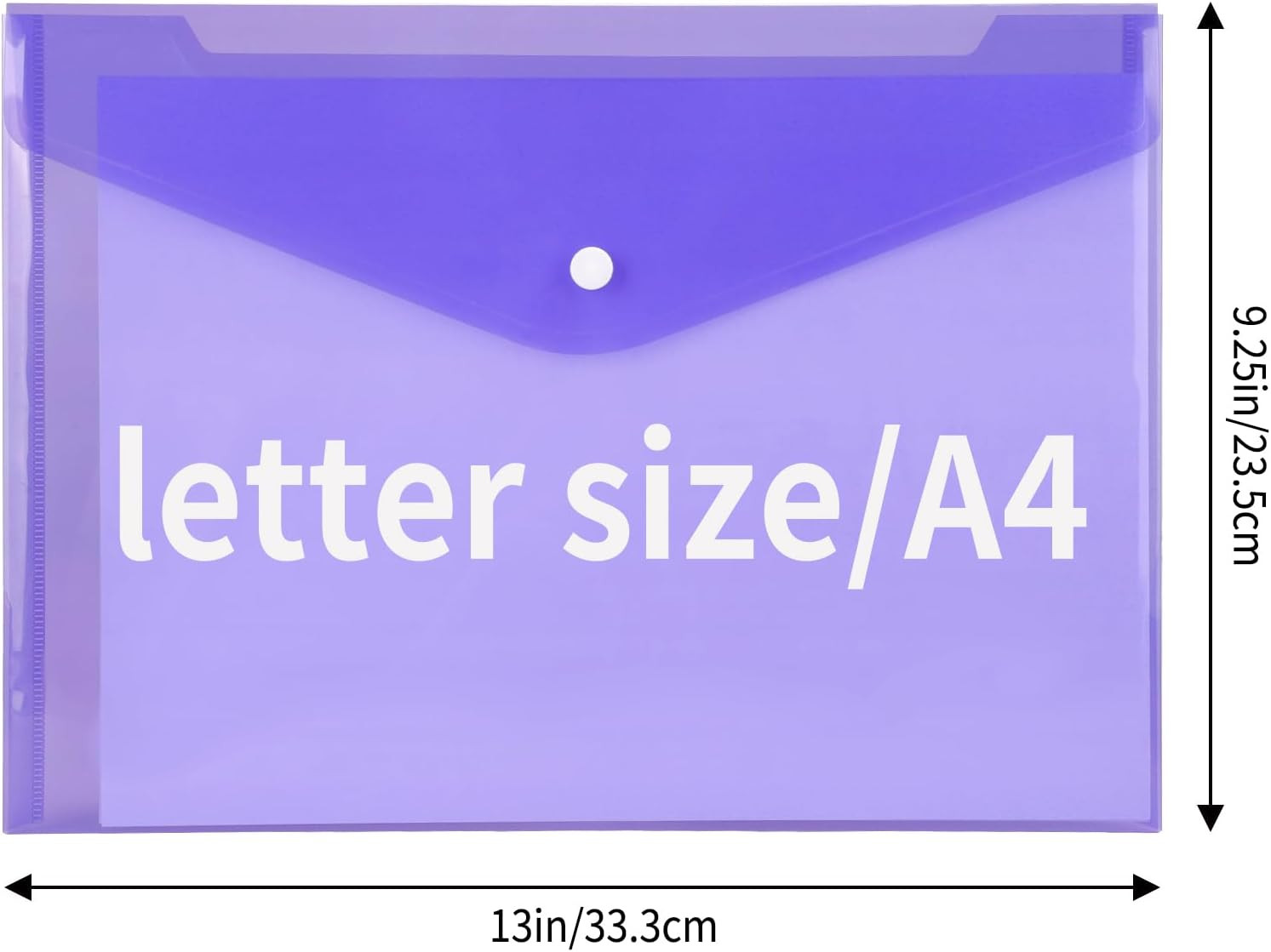 Plastic Document Envelopes Poly Snap Closure Folders A4 Letter Size 28 Pcs