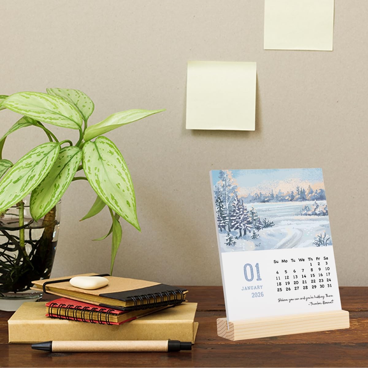 Mini Motivational Desk Calendar 2026-2027 New Year Christmas Gifts for Women…