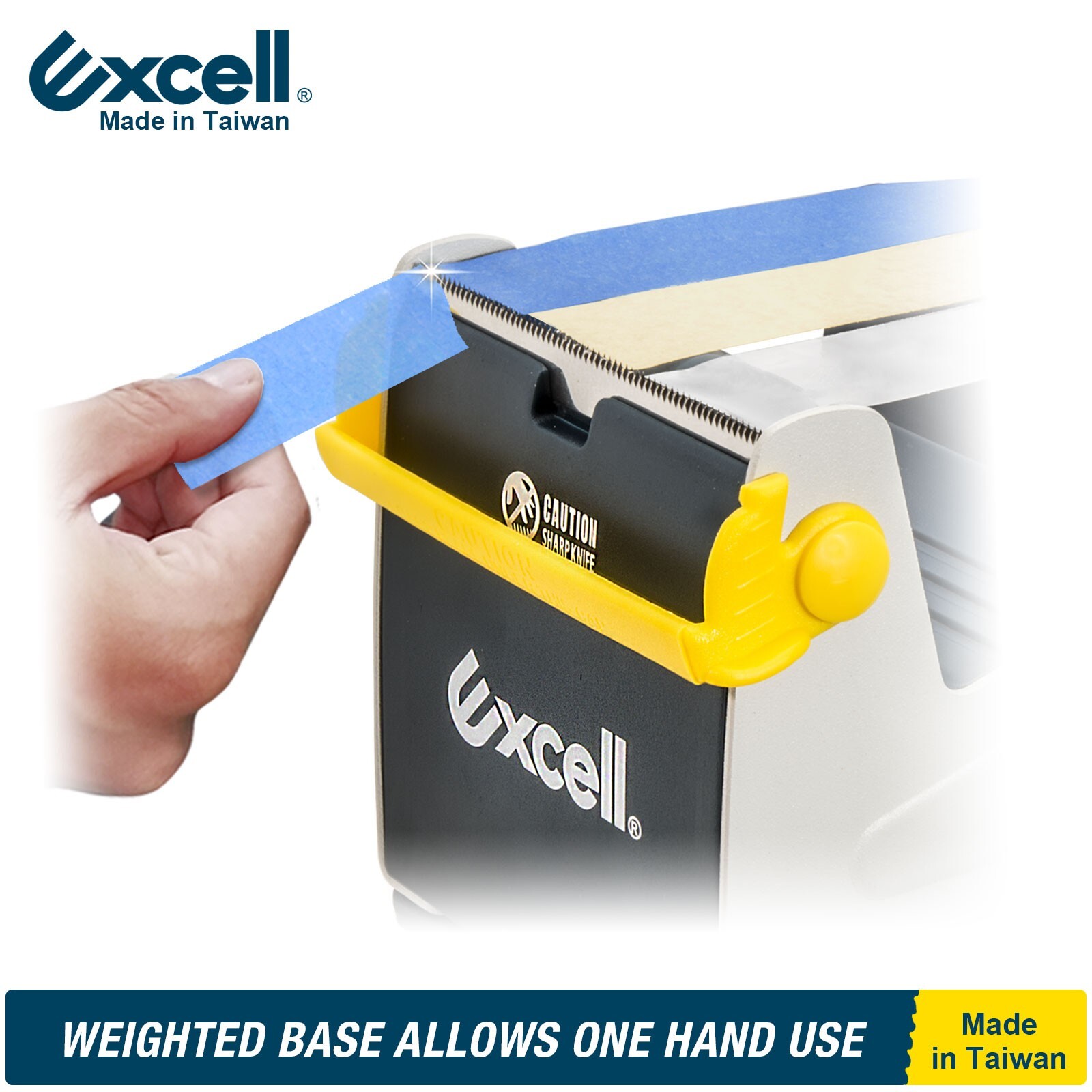 Excell Heavy Duty Desk Tape Dispenser Fits 3×1″ or 1×3″ Tape, 3″ Core, 3″ Wide