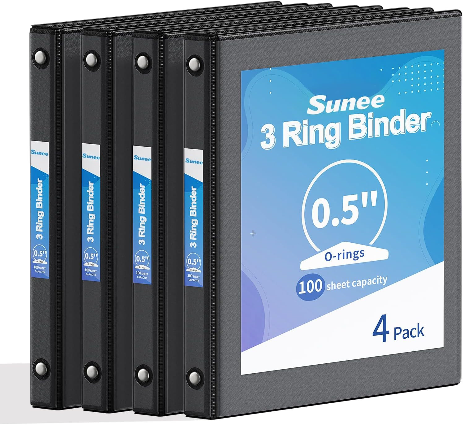 1/2 Inch Binders 3 Ring, Pvc-Free Clear View Half Inch Binders (Fits 8.5X11 Inch