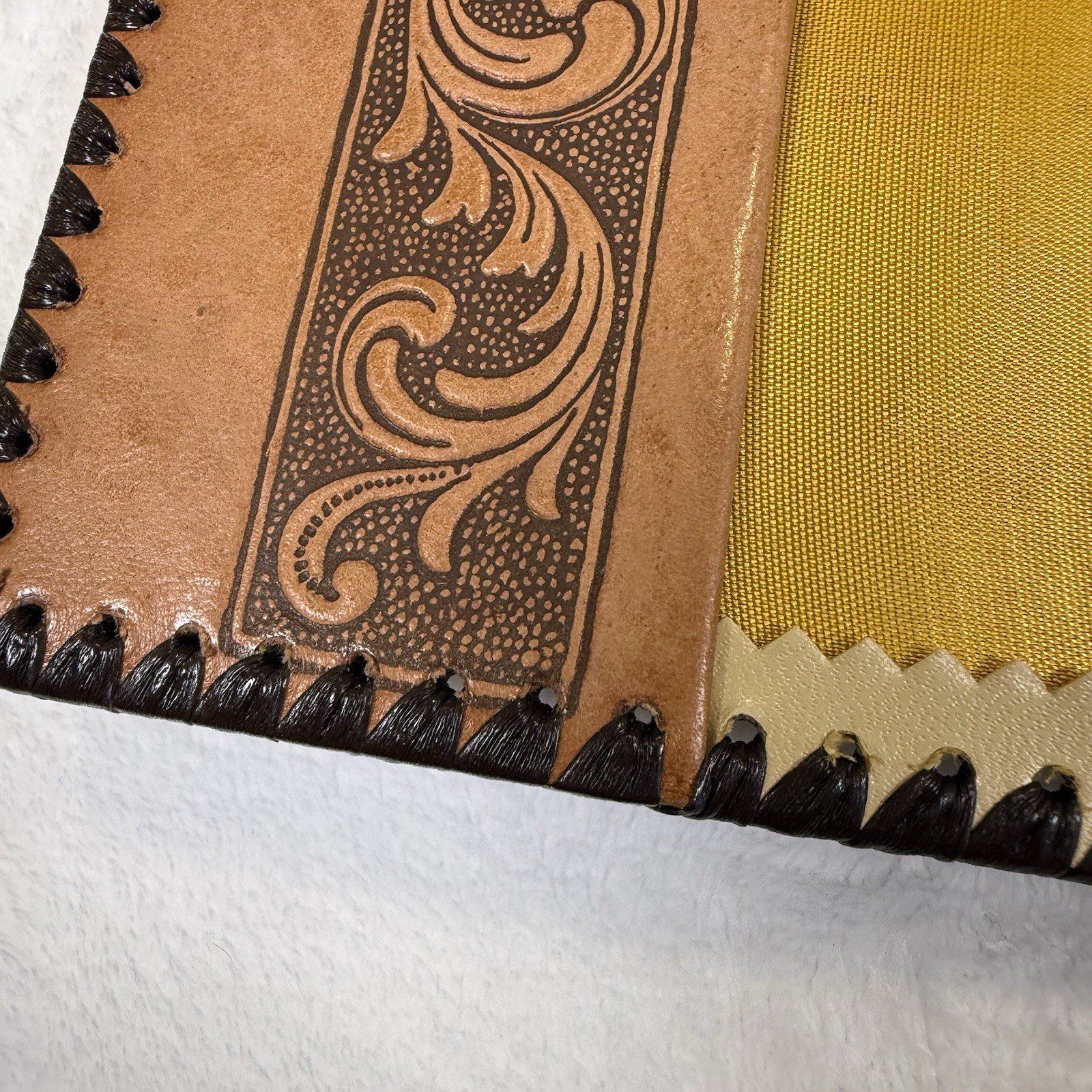 Vintage AMBAR Portugal Tooled Leather Portfolio Lisbon Monument Cover Folder