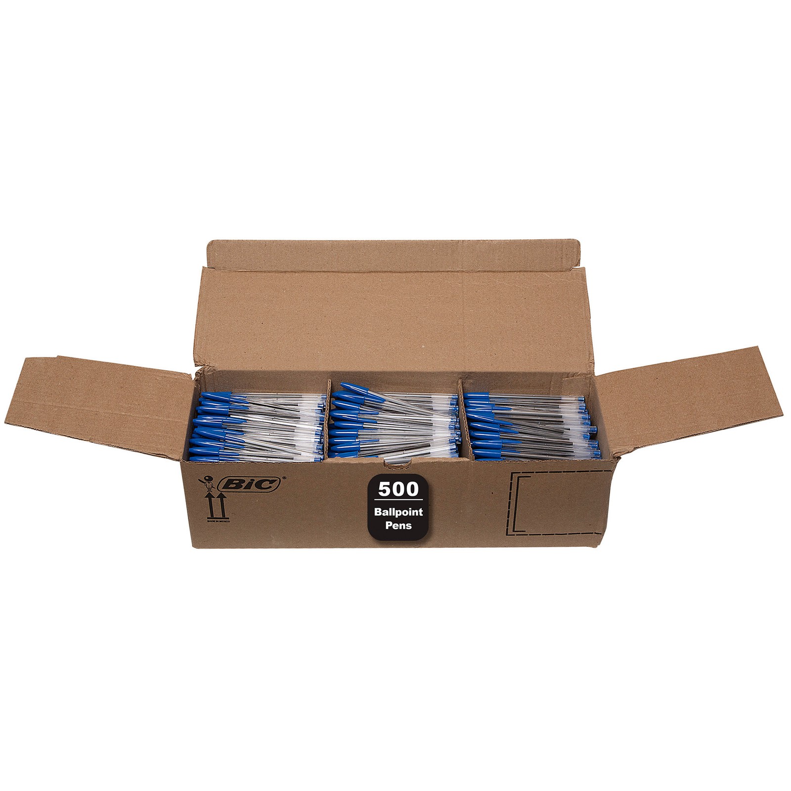 BIC Cristal Xtra Smooth Blue Ballpoint Pens, Medium Point 1.0mm, 500-Count Pack