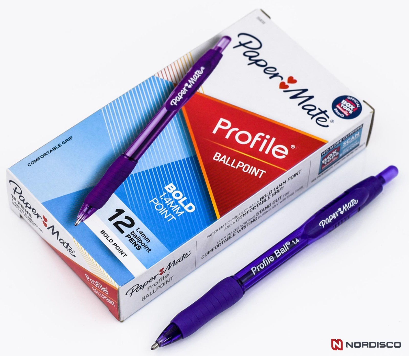 PaperMate Profile Ball 1.4 35830 Purple Ink Ballpoint Pens, Box of 12 Pens