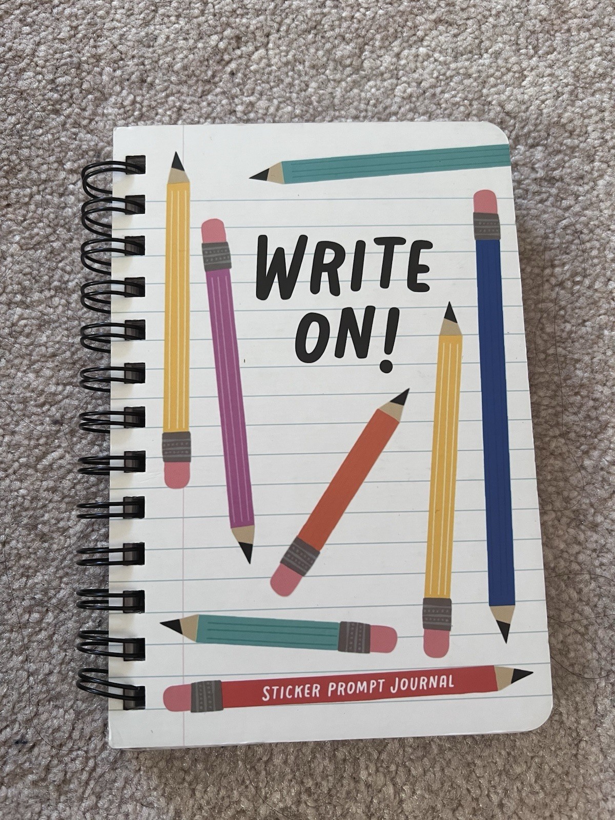 Hallmark Write On! Illustrated Sticker Prompt Journal Spiral Bound Notebook