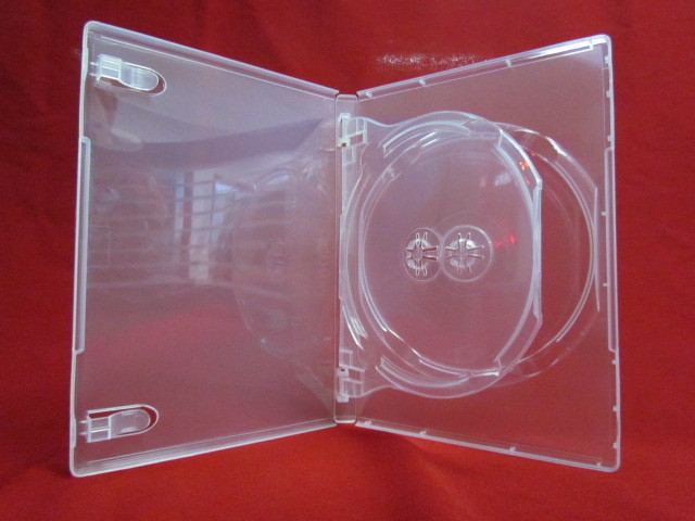 2 14mm Glossy Super Clear Double 2 DVD Case w Swing Tray PSD44SC FREE SHIPPING