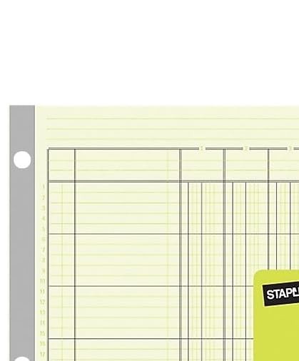 Staples 13 Columns Columnar Book, 16.31″W x 11″H (Pack of 1 Pad), Green