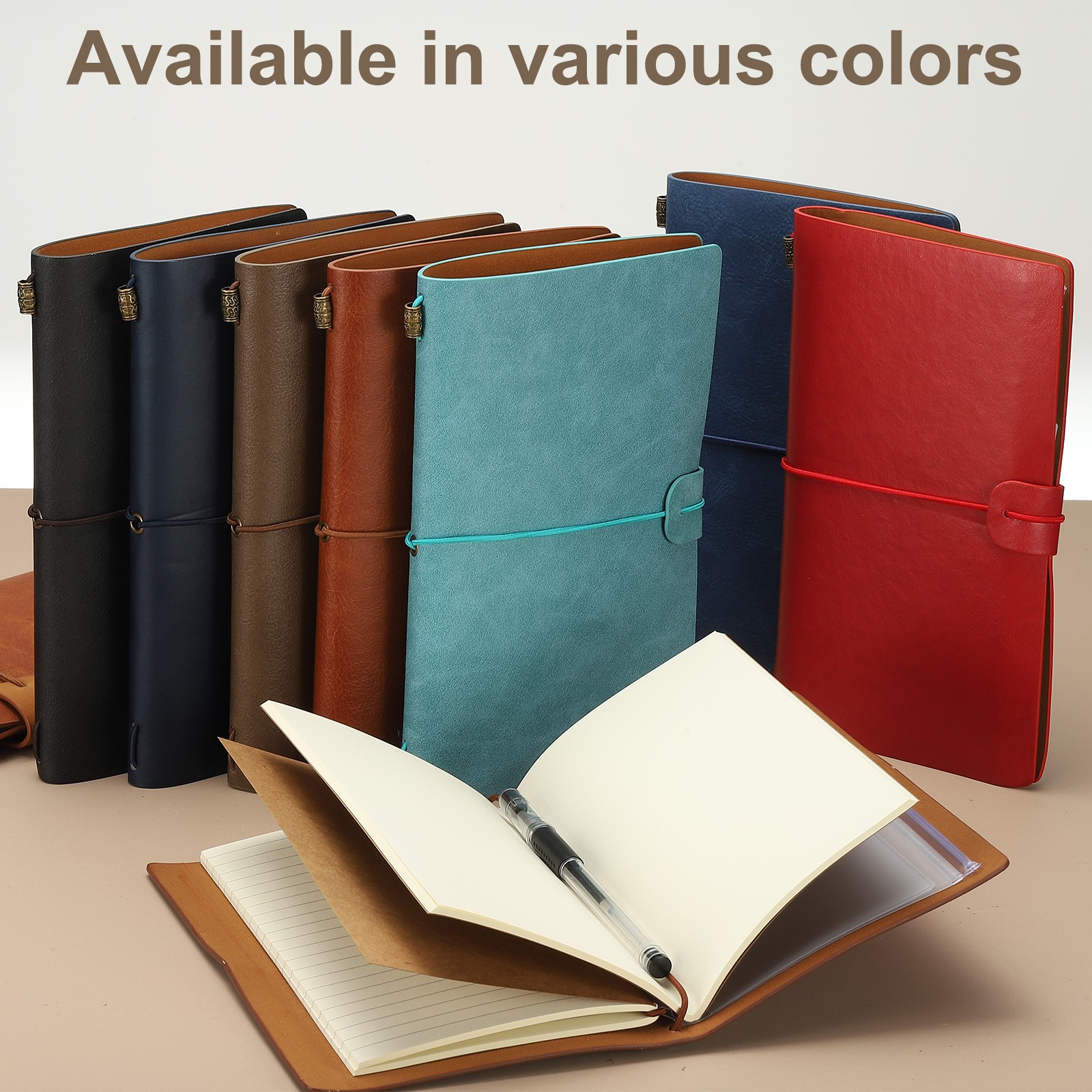 1Pcs, Vintage Retro PU Leather Notebook for Travel Diary Planner Dark Blue