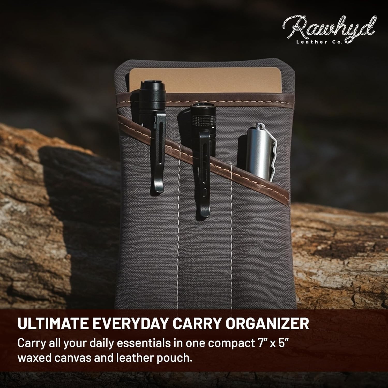 Gift-Ready Waxed Canvas EDC Pocket Organizer for Men – For the Modern Minimalist