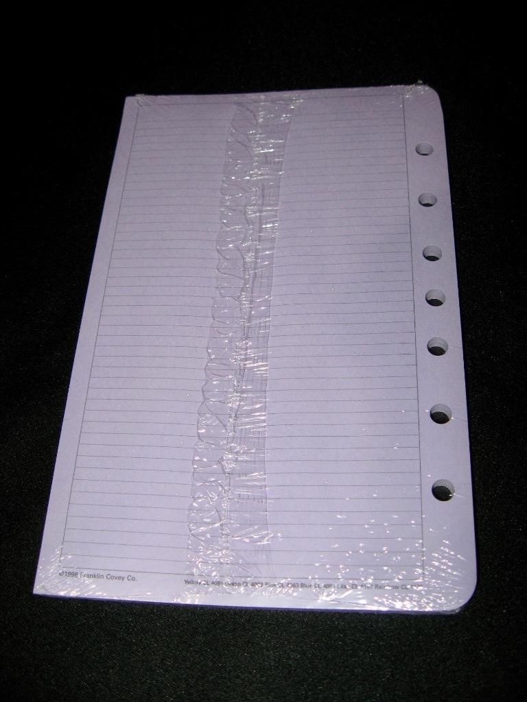 Franklin Covey 50 Lilac Purple Lined Pages 7 Ring Binder Classic Size 5.5″ X 8.5