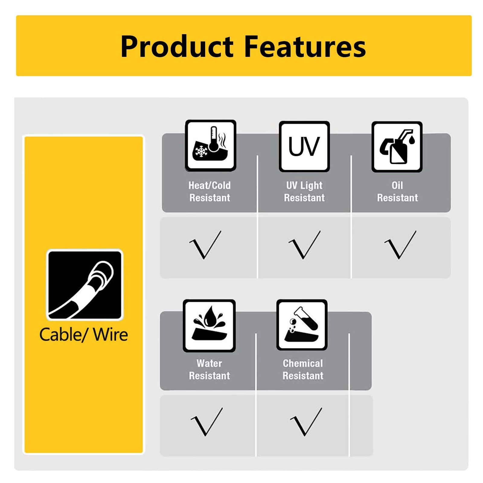 Industrial Black Print on White / Yellow Heat Shrink Tube For Dymo RHINO 6000
