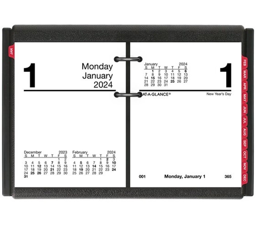 AT-A-GLANCE Loose-Leaf Desk Calendar Base, 19 Style, Holds 3-1/2″ x 3-3/4″ Page