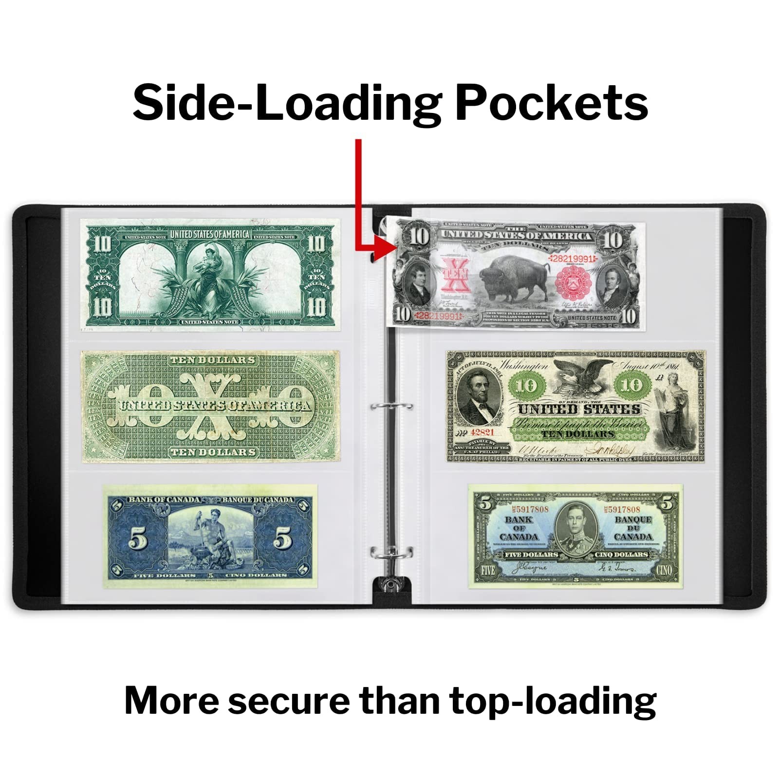 Binder Currency Sleeves for Collectors – 25 Pack, Acid-Free 3-Pocket Clear Pl…