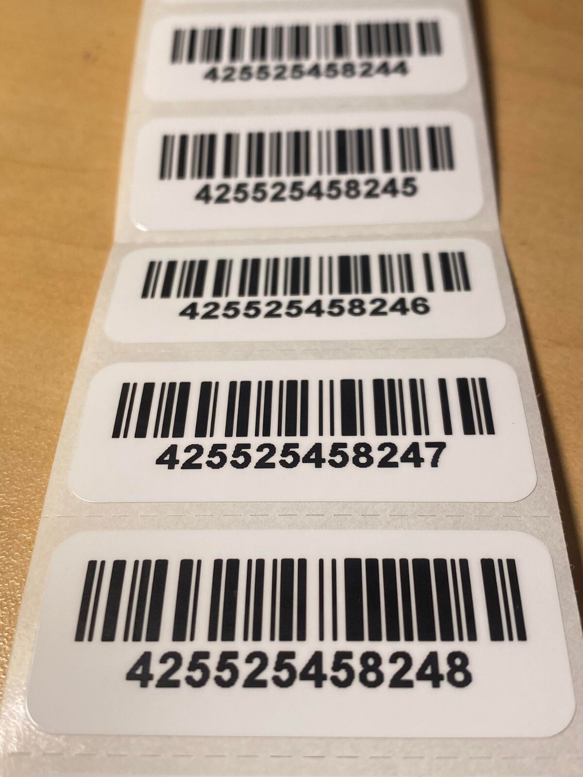 [QTY 200] WHITE SERIAL NUMBER BAR CODE LABELS STICKERS-DURABLE-WATERPROOF