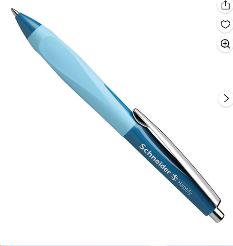 Schneider Haptify Ergonomic Ballpoint Pen, Turquoise, Blue Ink – 1 ea-LAST One