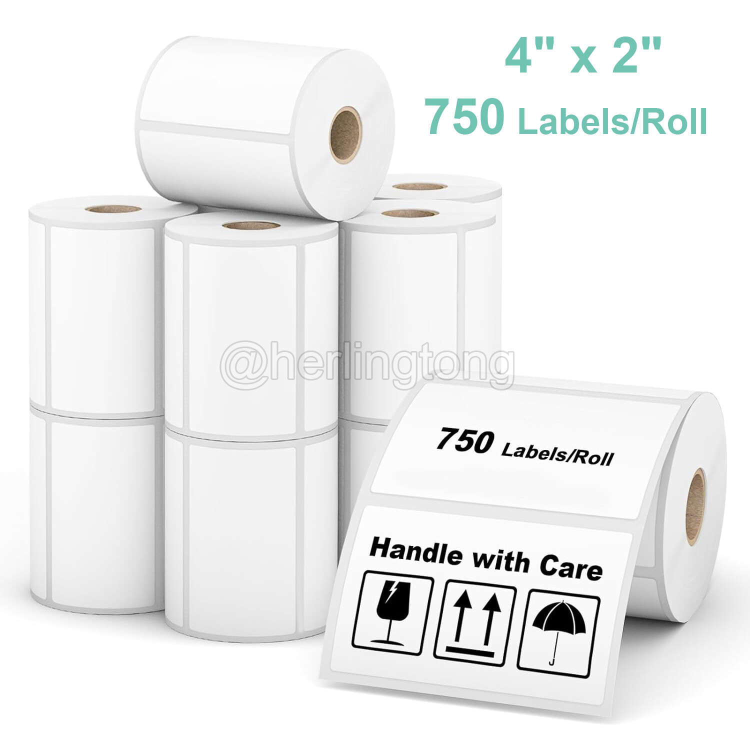 4″x2″ Direct Thermal Labels for Barcodes Postage Address Shipping Label 750/Roll