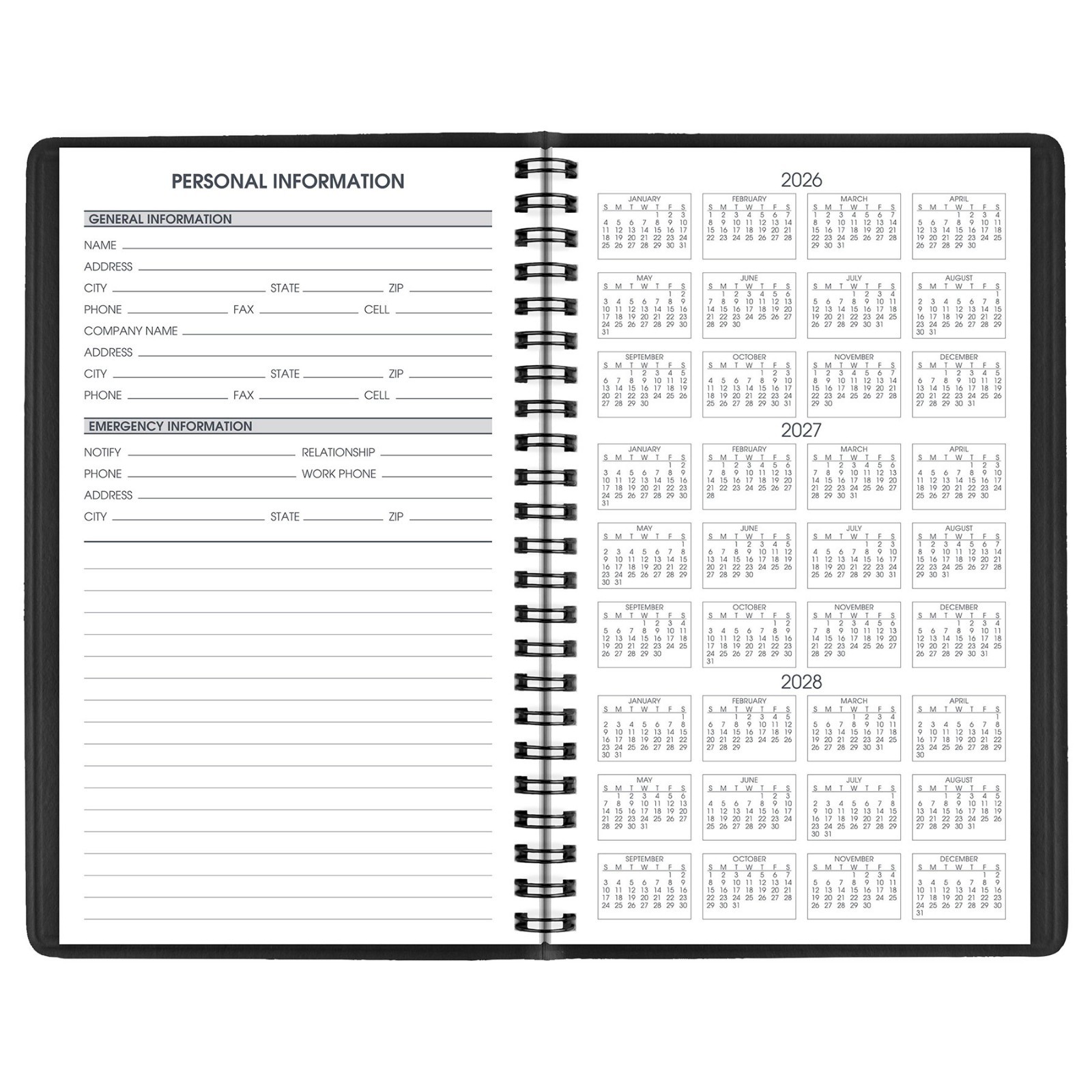 2026 At-A-Glance 70-075 Weekly Appointment Book 5 x 8″